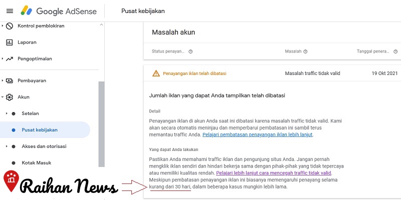 How Long Is Adsense Ad Restriction
