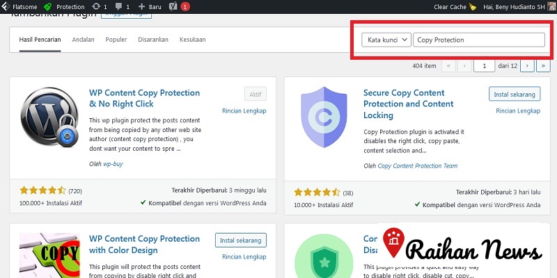Tutorial and How to Make Blogs Unable to Copy Paste and Unable to Right Click Using Copy Protection Plugin Tutorial and How to Make Blogs Unable to Copy Paste and Unable to Right Click Using Copy Protection Plugin